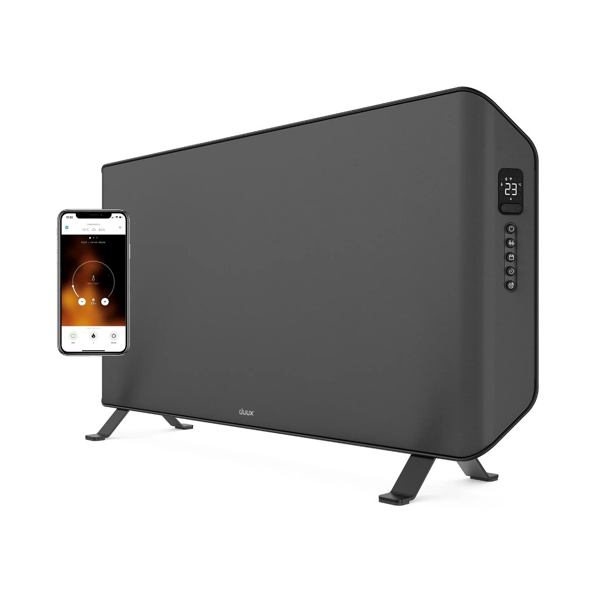 Edge 2000 Smart Convector Heater, 2000 W, Suitable for rooms up to 30 m², Gray, IP24