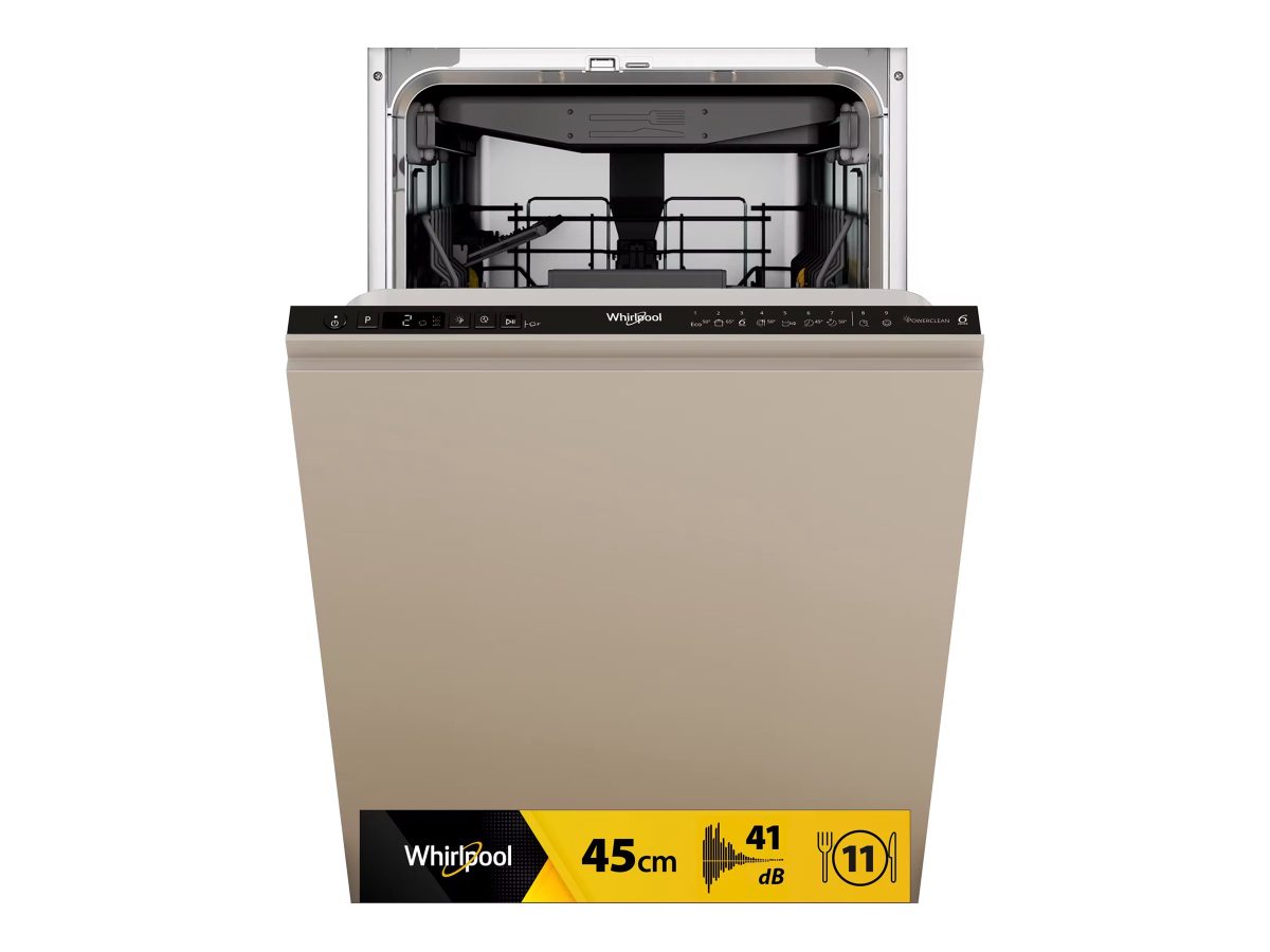 Whirlpool Dishwasher, WH6IC11BS7LA0, Built-in, Width 44.8 cm, Number of place settings 11, Number of programs 9, Energy efficiency class C, Display, Black