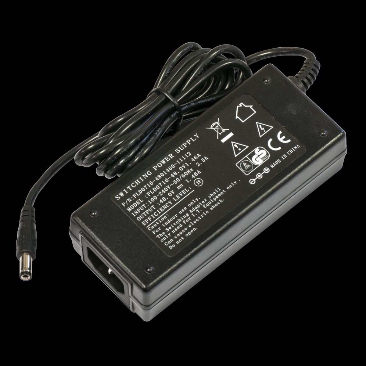 MikroTik 48V 1.46A 70W Power Adapter and Power plug, 48POW