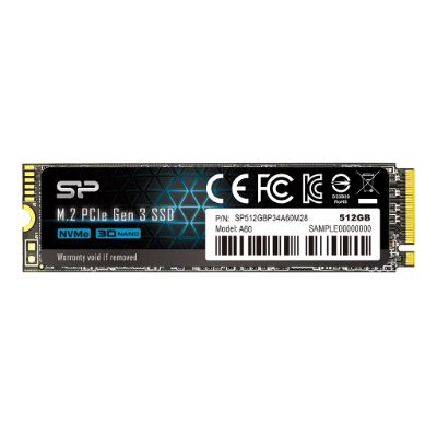 A60, 512 GB, Solid-state drive interface M.2 NVME, Read speed 2200 MB/s, Write speed 1600 MB/s