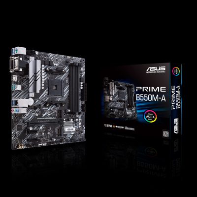 PRIME B550M-A, Processor family AMD, Processor socket AM4, DDR4, Memory slots 4, Supported hard disk drive interfaces M.2, SATA, Number of SATA connectors 4, Chipset AMD B, Micro ATX