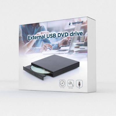 External USB DVD drive, DVD-USB-04, Interface USB 2.0, DVD, CD read speed 24 x, CD write speed 24 x