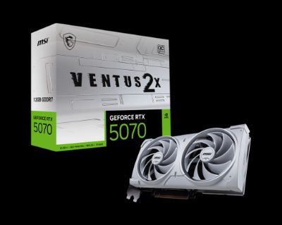 MSI GeForce RTX 5070 12G VENTUS 2X OC WHITE, NVIDIA, 12 GB, GeForce RTX 5070, GDDR7, HDMI ports quantity 1, PCI Express Gen 5
