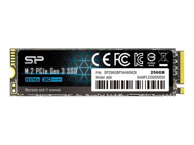 SSD, P34A60, 256 GB, Solid-state drive interface PCIe Gen3x4, Read speed 2200 MB/s, Write speed 1600 MB/s
