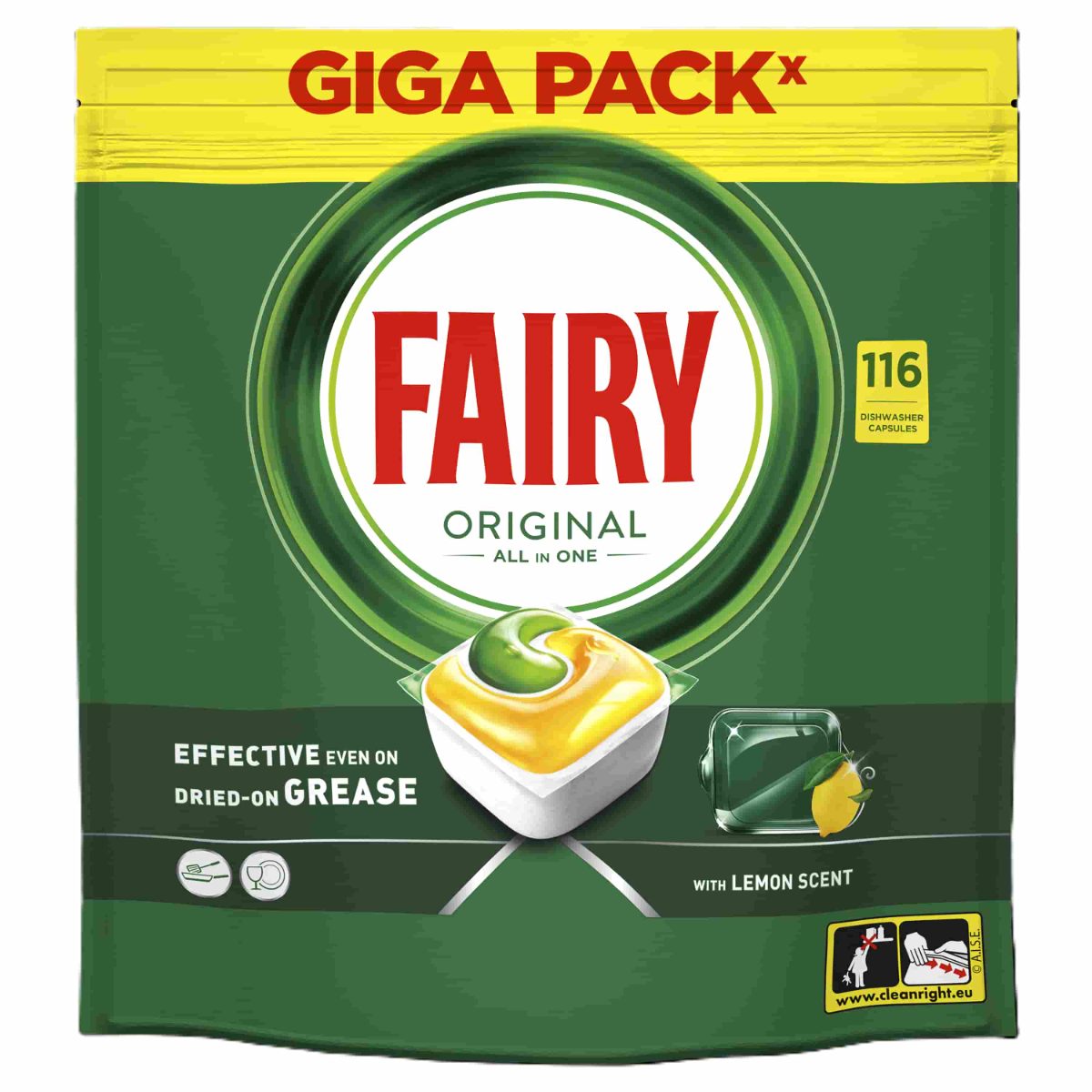 FAIRY Original trauku mazgāšanas kapsulas, 116 gab.