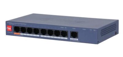 Switch, DAHUA, CS4009-8ET1GT-60, Switch type Managed, Switch layer L2, 9xRJ-45 ports, RJ-45 Ports Type Gigabit Ethernet (10/100/1000), 8xFast Ethernet (copper) ports quantity, 1xGigabit Ethernet (copper) ports quantity, Power over Ethernet (PoE) Yes