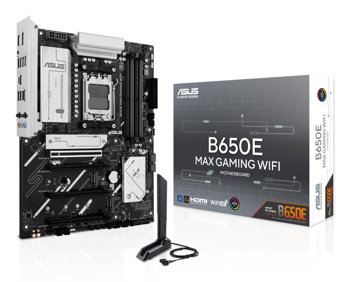 Asus B650E MAX GAMING WIFI, Processor family AMD, Processor socket AM5, DDR5, Supported hard disk drive interfaces SATA, M.2, Number of SATA connectors 4