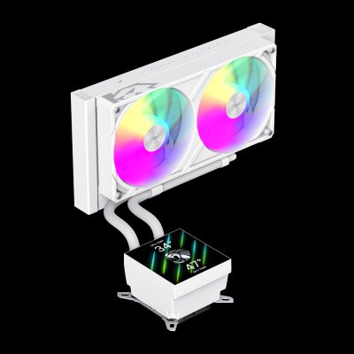 Gamemax CPU Liquid Cooler, GLACIER 240 LCD WH, White