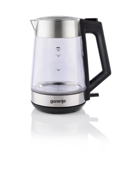 K17OGS, Kettle, Electric, 1.7 L, 2200 W, 360° rotational base, Stainless steel/Glass, Stainless steel