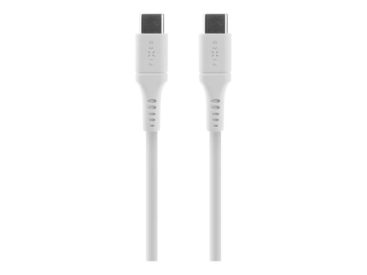 FIXED Liquid Silicone Cable USB-C/USB-C, 0,5m, 60W, White, Fixed