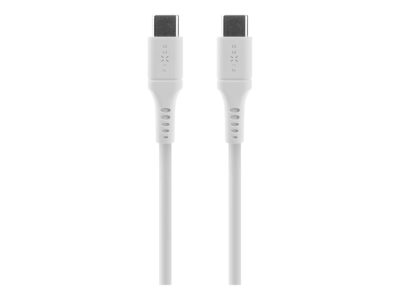 FIXED Liquid Silicone Cable USB-C/USB-C, 0,5m, 60W, White, Fixed