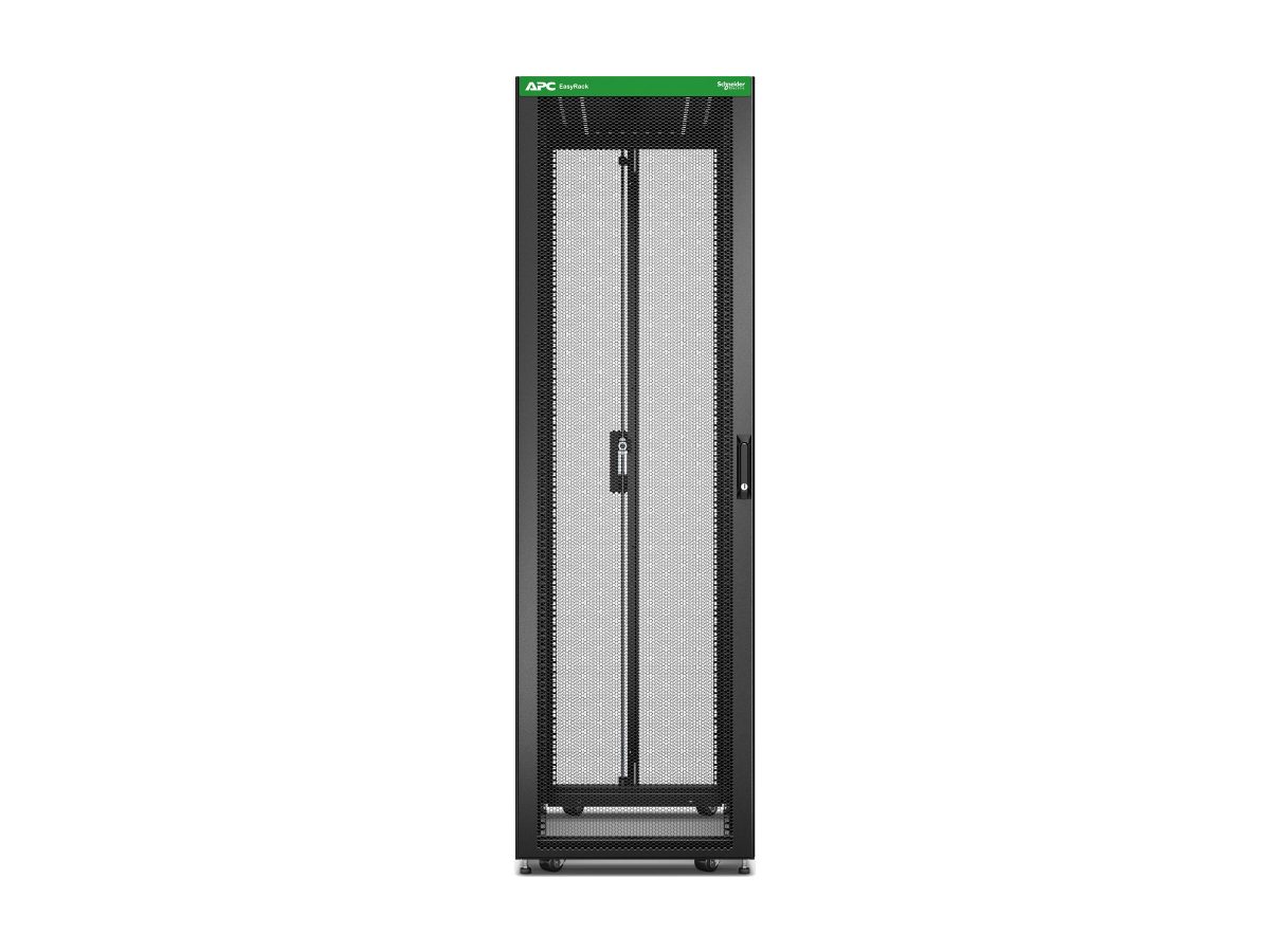 APC Easy Rack 600mm/48U/1200mm , with Roof, castors, feet and 4 Brackets, No Side panels, black, Schneider Electric