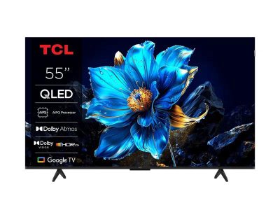 TCL 4K QLED TV, 55T69C, 55, Smart TV, Google TV, UHD, Black