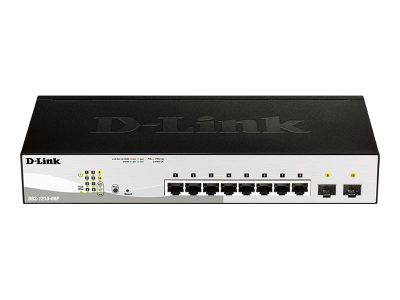 DGS-1210 Series Smart Managed Gigabit Switches, DGS-1210-08P, Managed L2, Desktop/Rackmountable