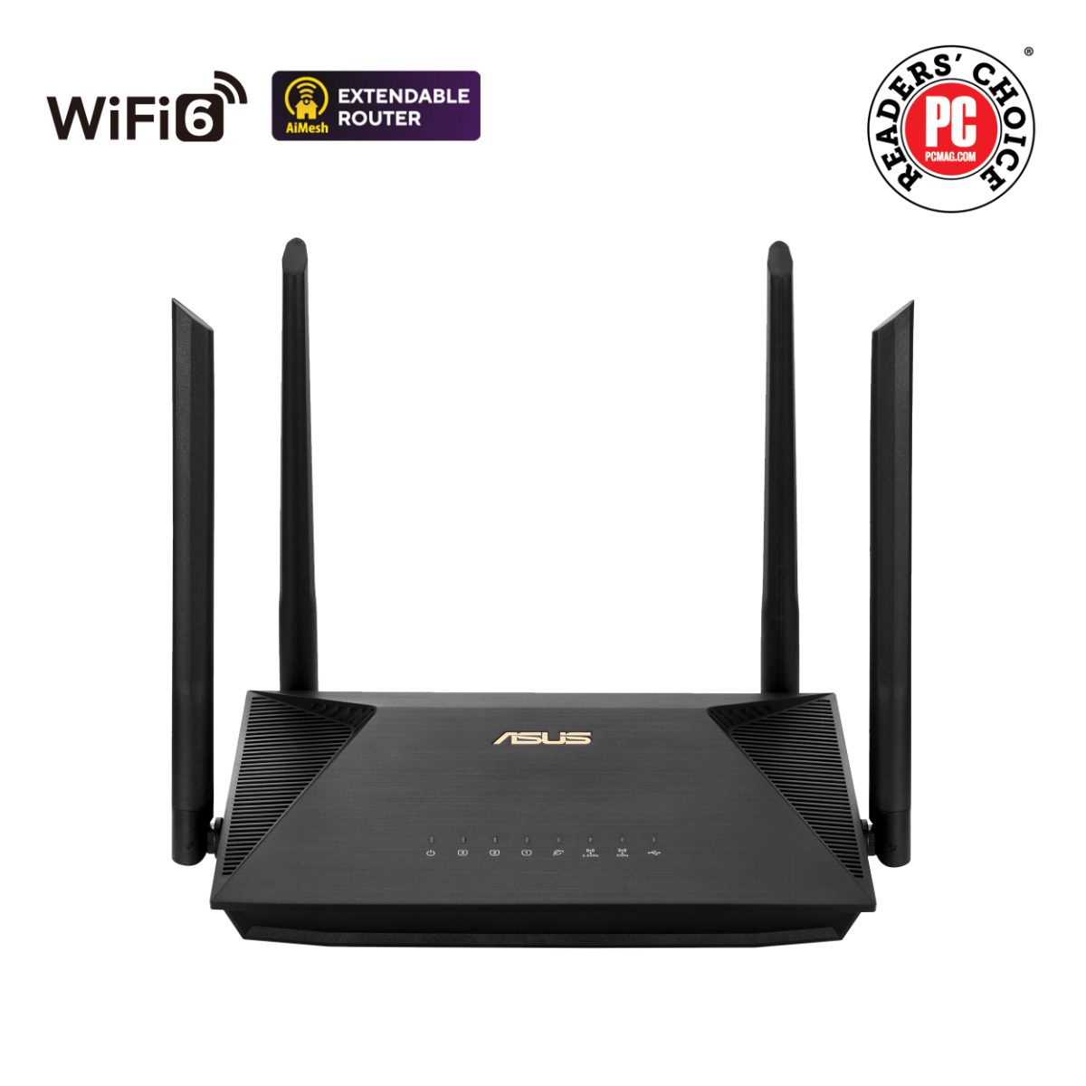 Wireless AX1800 Dual Band Gigabit Router, RT-AX53U, 1201+600 Mbit/s, Ethernet LAN (RJ-45) ports 4, Mesh Support No, MU-MiMO Yes, No mobile broadband, Antenna type  External antenna x 4, 36 month(s)
