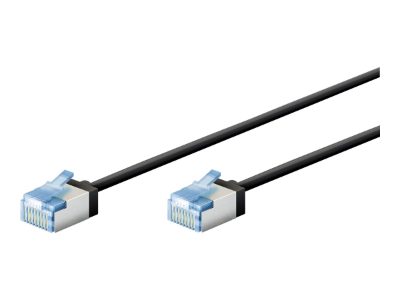 Goobay 74315 Ultra-Flexible CAT 6A Patch Cable, Slim, U/FTP, 0.15 m, Black, Goobay