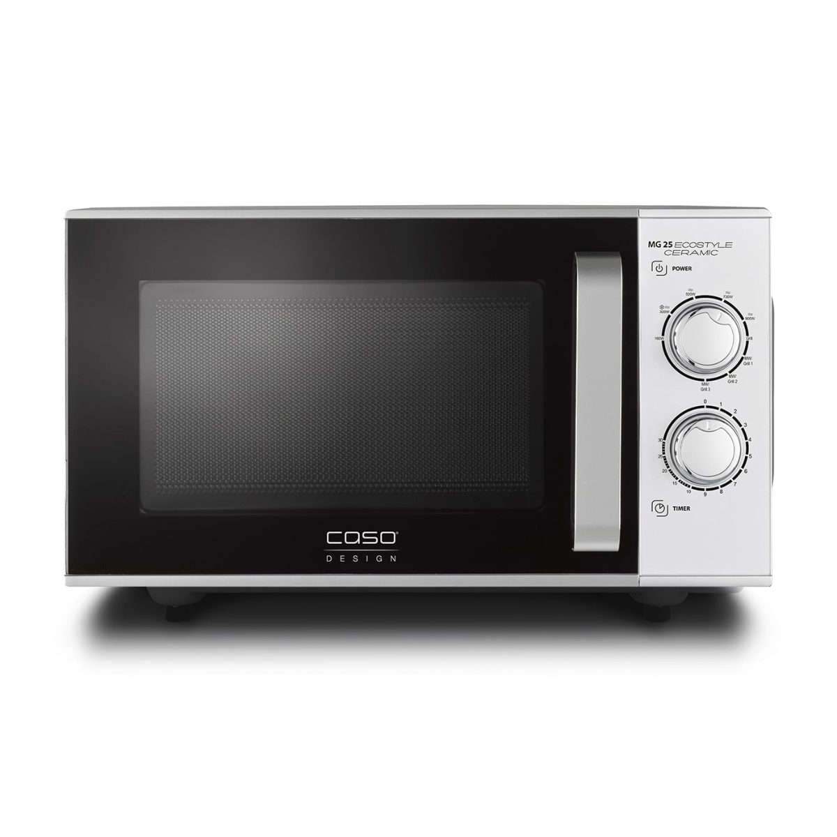 Ceramic Microwave Oven with Grill, MG 25 Ecostyle, Free standing, 900 W, 25 L, Grill, Silver