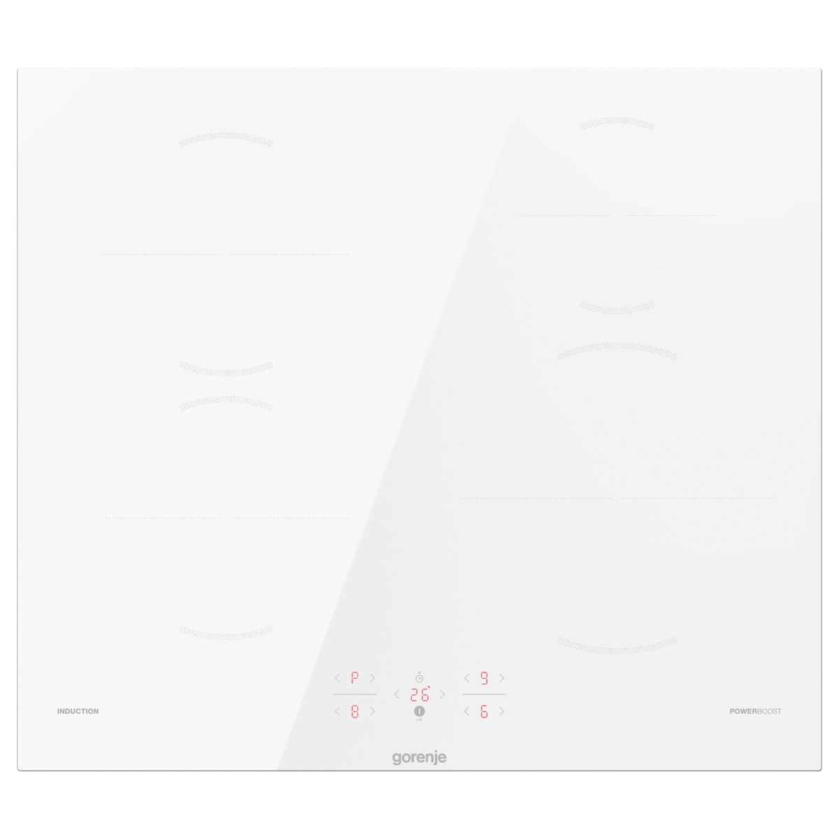 Hob, GI6401WSC, Induction, Number of burners/cooking zones 4, Touch, Timer, White, Display