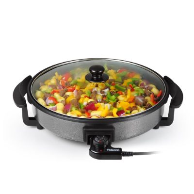 Multifunctional grill pan, PZ-2964, Diameter 40 cm, Grill, 1500 W, Lid included, Fixed handle, Black