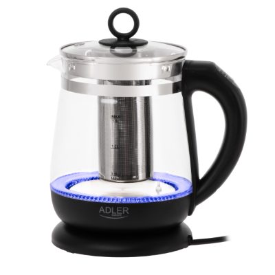 Kettle, AD 1299, Electric, 2200 W, 1.5 L, Glass, 360° rotational base, Black