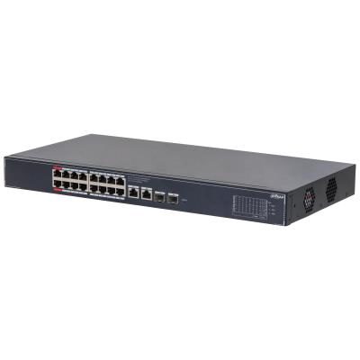 Switch, DAHUA, DH-SG4020LP, Switch layer L2, 16xRJ-45 ports, RJ-45 Ports Type Gigabit Ethernet (10/100/1000), 2xGigabit Ethernet (copper) ports quantity, 2xSFP module slots quantity, 16xPower over Ethernet (PoE) ports quantity, Total Power over Ethernet (PoE) budget 190 W, SG4020LP