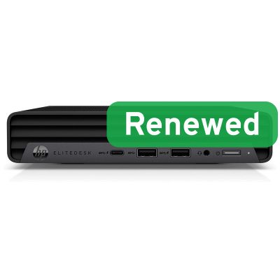 HP Renewed Grade A, EliteDesk 805 G6 Desktop Mini, AMD Ryzen 5 PRO, 4650GE, 16 GB, SSD, 512 GB, AMD Radeon Graphics, Windows 11 Pro