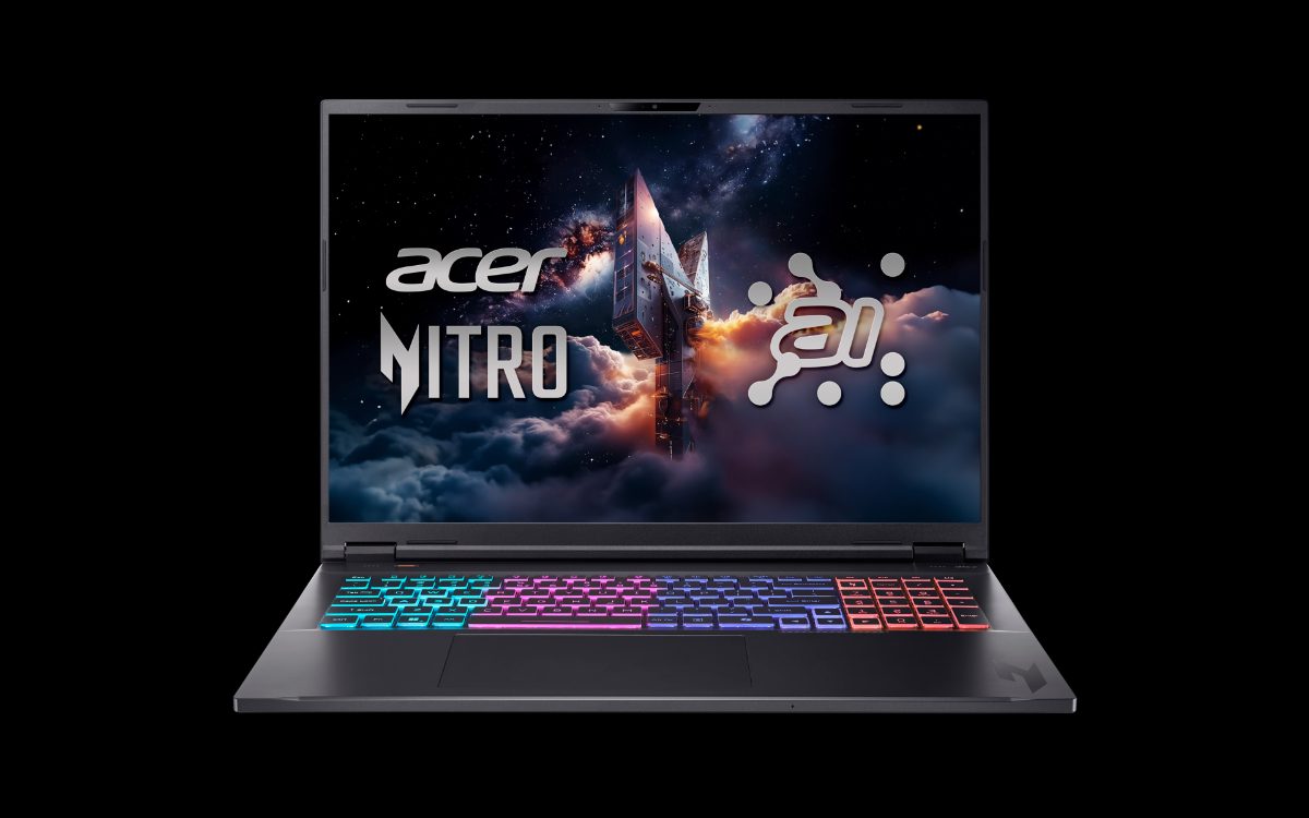 Nitro 18 AI AN18-61-R25V, Obsidian Black, 18 ", IPS, WQXGA, 2560 x 1600 pixels, AMD Ryzen AI 7, 350, 16 GB, DDR5, Solid-state drive capacity 1000 GB, NVIDIA GeForce RTX 5060, GDDR7, 8 GB, Windows 11 Home, 802.11ax, Bluetooth version 5.3, Keyboard language US international, Keyboard backlit, Warranty 24 month(s)