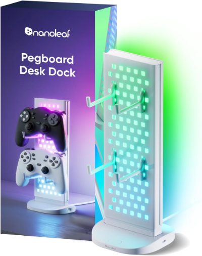 Nanoleaf Pegboard Desk Dock, White, 15 W, RGB