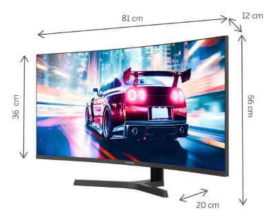 LCD Monitor, THOMSON, 34 ", 3440 x 1440 pixels, UltraWide Quad HD, LCD, Curved, M34QG7Y14C