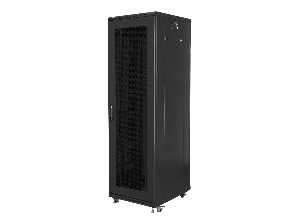 Rack cabinet 19" free-standing 42U/600x800 (flat pack) with mesh door, FF01-6842-23B, Black
