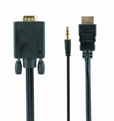 CABLE HDMI TO VGA +3.5MM/3M A-HDMI-VGA-03-10 GEMBIRD