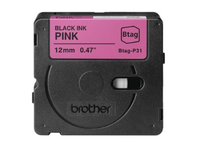 Brother BTAG-P31, Black on Pink, Btag