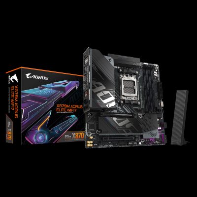 Gigabyte X870M AORUS ELITE WIFI7, Processor family AMD, Processor socket AM5, DDR5, Supported hard disk drive interfaces SATA, M.2, Number of SATA connectors 2