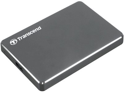 External HDD, TRANSCEND, StoreJet, 1TB, USB 3.1, Colour Iron Grey, TS1TSJ25C3N