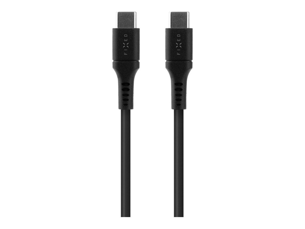 Liquid Silicone Cable USB-C/USB-C, 1.2m, 60W, FIXDLS-CC12-BK