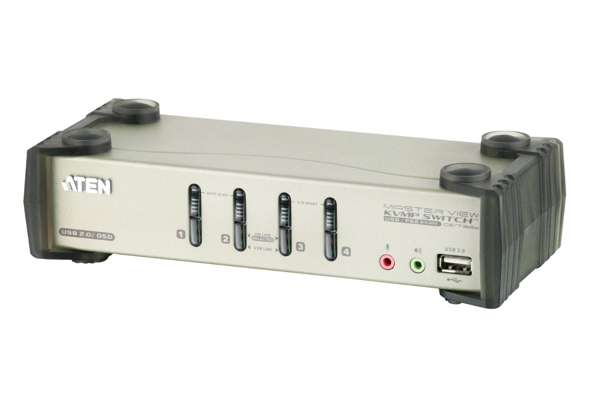 4-Port PS/2-USB VGA/Audio KVMP Switch with OSD, CS1734B