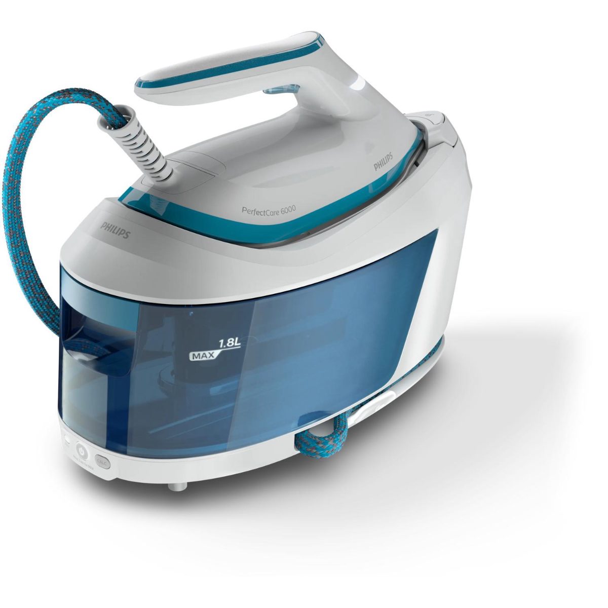 Steam Generator, PSG6022/20 PerfectCare, 2400 W, 1.8 L, 6.5 bar, Auto power off, Calc-clean function, White/Blue