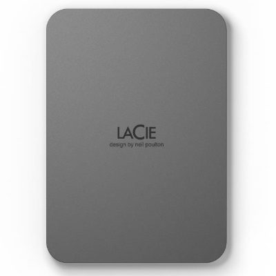 External HDD, LACIE, Mobile Drive Secure, STLR4000400, 4TB, USB-C, USB 3.2, Colour Space Gray