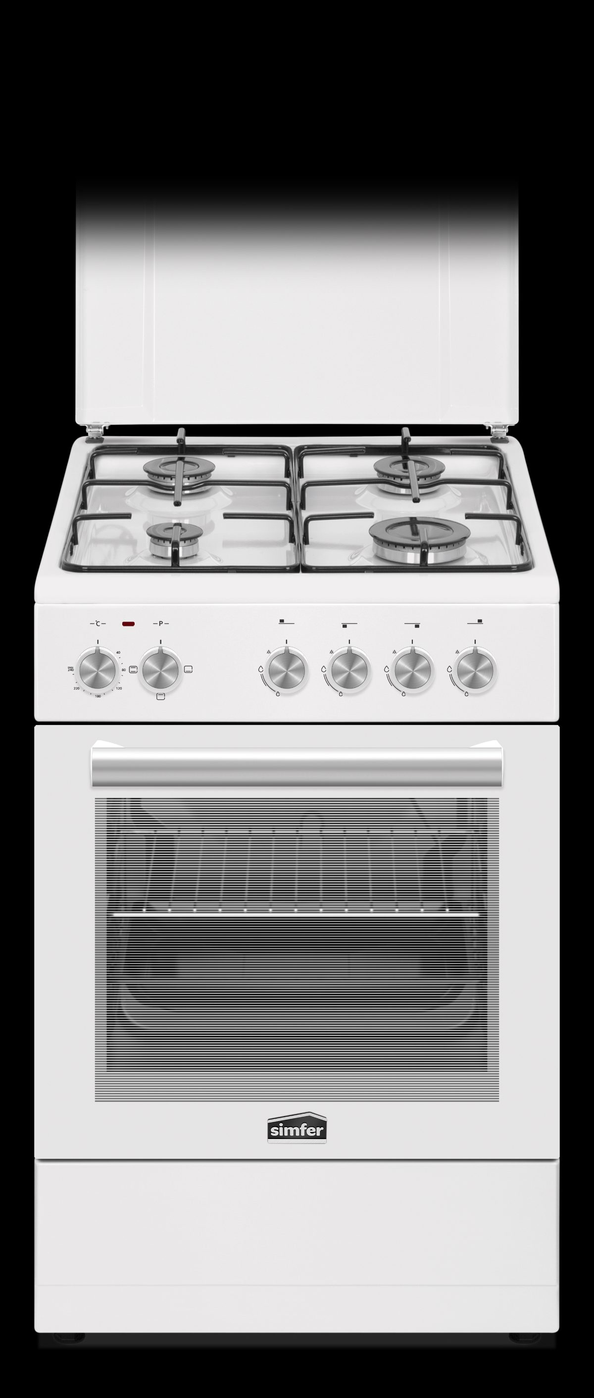 Cooker, 4403SERBB, Hob type Gas, Oven type Electric, White, Width 50 cm, Electronic ignition, Depth 55 cm, 48 L