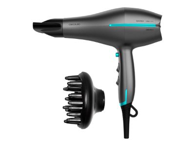 Cecotec Hair dryer, IoniCare 5300 Maxi Aura Black, 2200 W, Number of temperature settings 3, Ionic function, Black/Grey, Diffuser nozzle