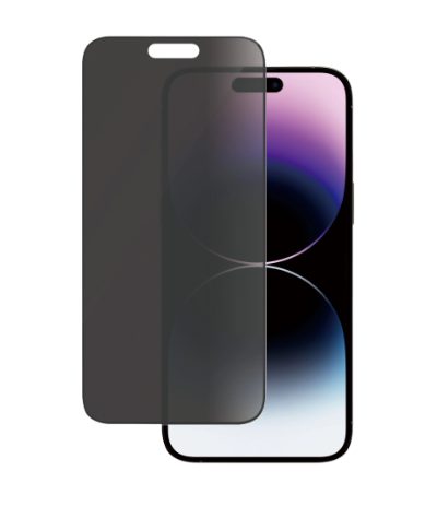 Screen protector, Apple, iPhone 14 Pro Max, Tempered glass, Black, Ultra-Wide Fit; Diamond strength; Fingerprint resistant, Privacy Filter