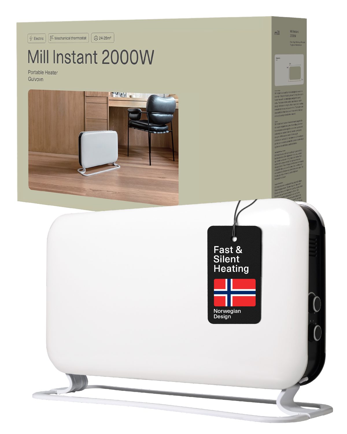 Heater, SG2000MEC, Convection Heater, 2000 W, Number of power levels 3, Suitable for rooms up to 5-20 m², White, N/A