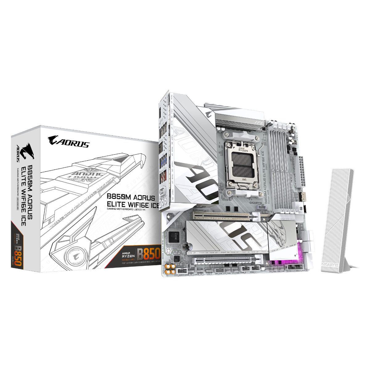 Gigabyte B850M A ELT WF6E, Processor family AMD, Processor socket AM5, DDR5, Supported hard disk drive interfaces SATA, M.2, Number of SATA connectors 4