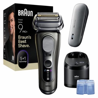Braun Shaver, Series 9 Pro+ 9675cc, Operating time (max) 60 min, Wet & Dry, Lithium Ion, Grey