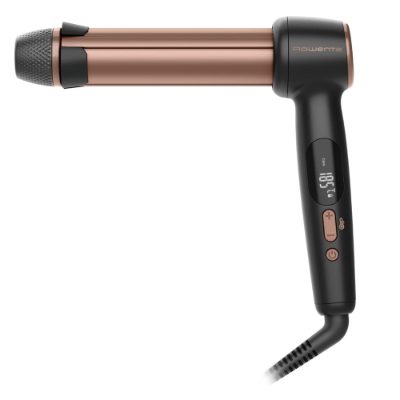 Rowenta CF4620E0, Twist Curl Curling Iron, Ceramic heating system, Ion conditioning, Barrel diameter 27, 32. 38 mm, Temperature (min) 150 °C, Temperature (max) 210 °C, Number of heating levels 4, Display LCD, 86 W, Black/Copper