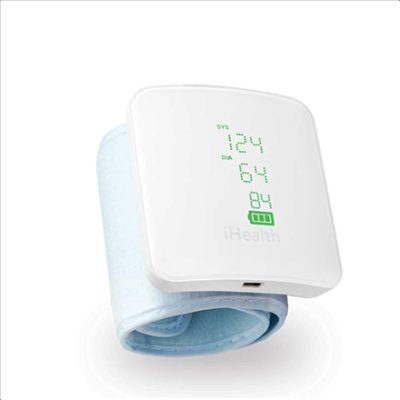 Wrist Blood Pressure Monitor, BP7S, White, Blood pressure readings are stored on the secure, free, HIPAA compliant iHealth Cloud. Monitor blood pressure and pulse trends with intuitive charts and share data with your doctor in PDF or spreadsheet format right from your smartphone, tablet or computer. Wireless communication: Bluetooth V3.0+EDR Class 2 SPP. Measuring method: Oscillometric, automatic inflation and measurement., Wireless, Weight 105 g