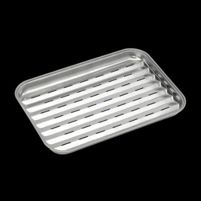 Reusable stainless steel grill pan, 34.5 x 24 x 3 cm, BC-ACC-7079