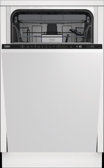 BEKO Dishwasher, DIS46120, Built-in, Width 45 cm, Number of place settings 11, Number of programs 6, Energy efficiency class E, Display, White