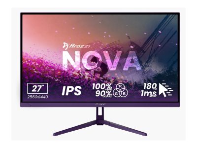 Nova, 27 ", IPS, QHD, 16:9, 180 Hz, 1 ms, 2560 x 1440 pixels, 350 cd/m², HDMI ports quantity 2, Purple