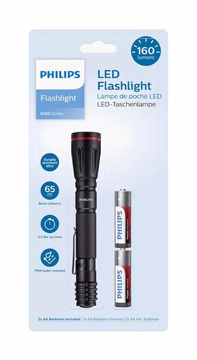 PHILIPS LED lukturis, melns